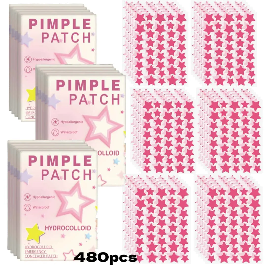 480pcs pieces of multi-color star acne patches, facial acne patches, concealer acne patches, and pimples patches, ultra-thin