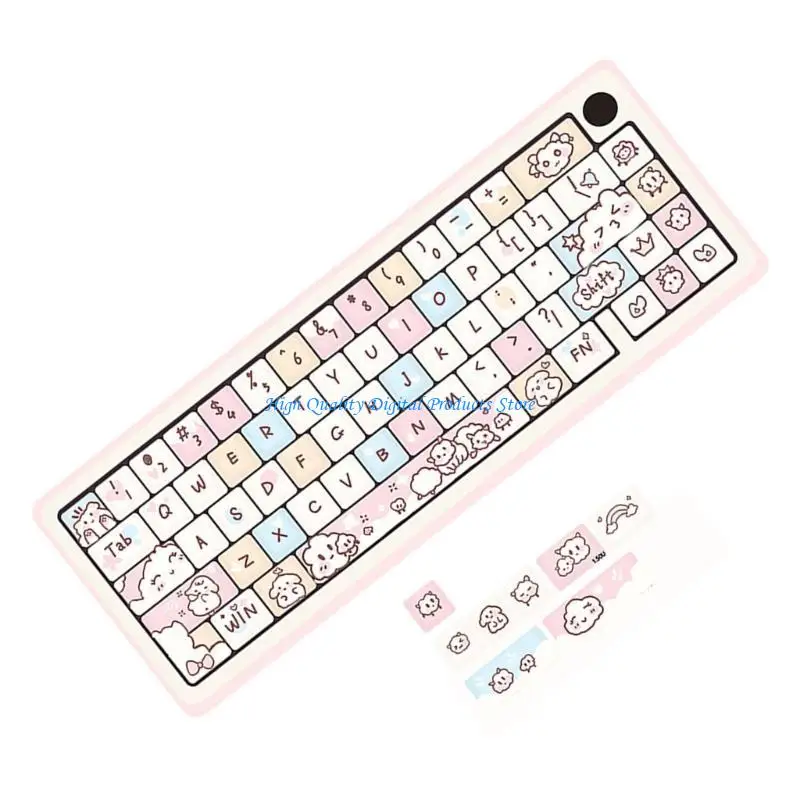 

U2JE 74 Keys Animal Theme PBT 5 Sided DYE-SUB Keycap MDA Profile Caps for Mechanical Keyboard CherryMx Switches