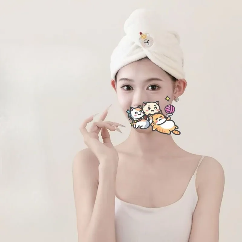 Dry Hair Towel Household Double-layers Waterproof Thick Women's Oilproof Shampoo Bathing Hat Wash Make-up Head Cover Hair Bonnet view 4