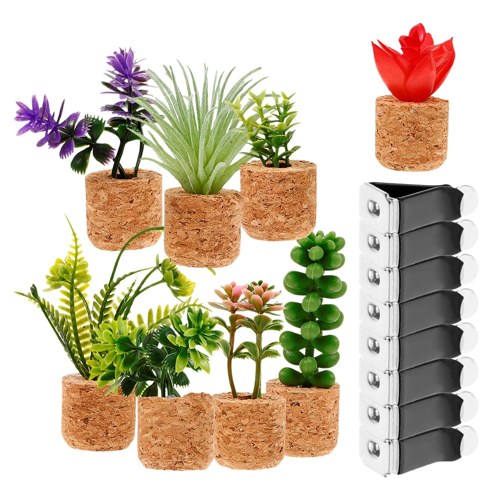 

1Set Succulent Plants Refrigerator Magnets Bright Color Fridge Decor Magnetic for Kitchen Home Office Locker Metal Surfaces