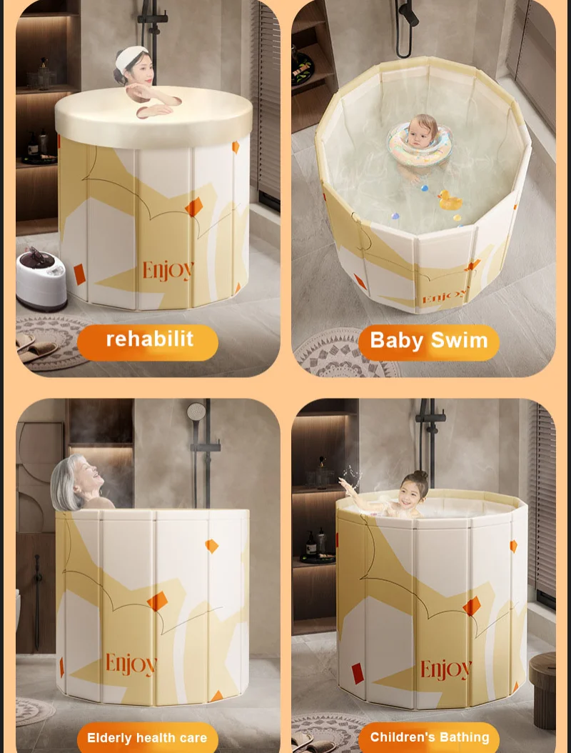 Folding Bathing Bucket for Adults and Children, Can Sit Swim and Take a Full Body Shower