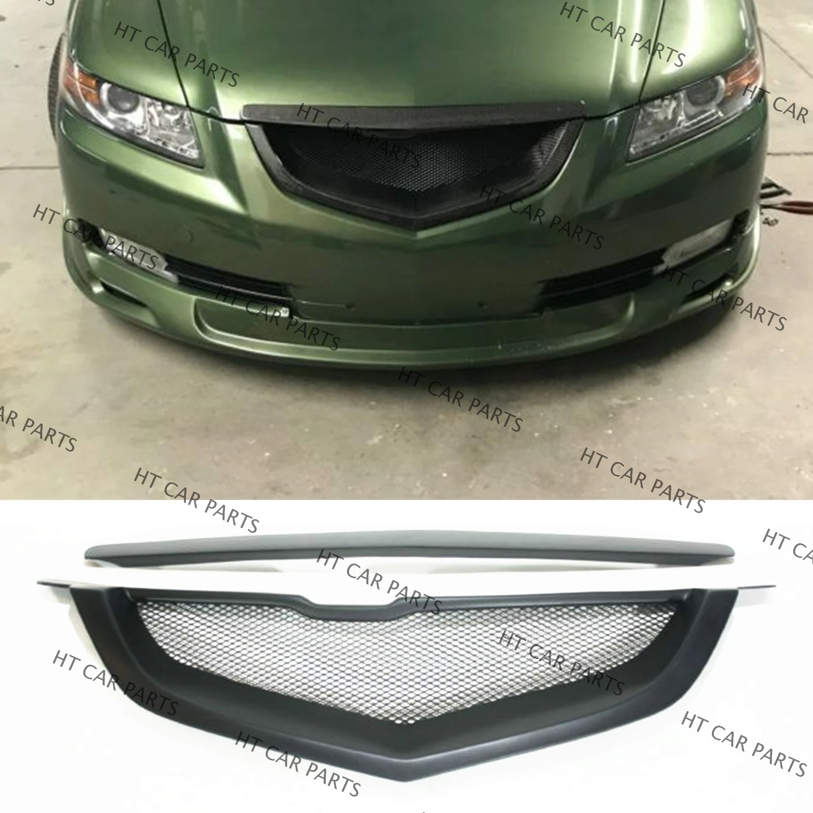 For Honda Acura TL 2004-2006 2004 2005 2006 1 Set / 2 Pieces Matte Black of Front Bumper Grille Mesh Grill