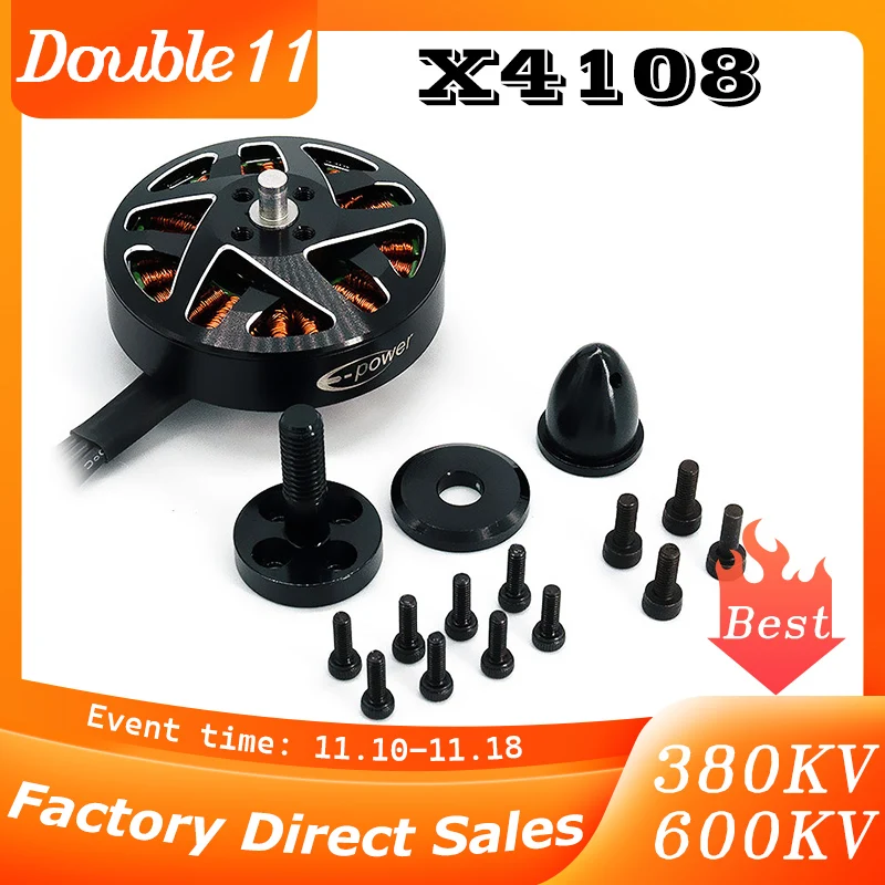 E-Power X4108 4108 380kv/600kv Motore Multi Rotore Elicottero Parti metalliche Coppia elevata Motori brushless RC a basso rumore Accessorio