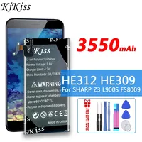 NEW  Kikiss Battery 3550mAh HE312 HE309 Batteries For SHARP Z3 Z 3 L900S FS8009 Mobile Phone Rechargeable Bateria AKKU