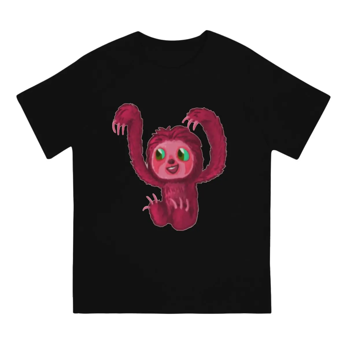 Sloth Magic Chiffon Men's T Shirt The Croods Grug Vintage Tees Short Sleeve Crewneck T-Shirt Cotton Party Tops