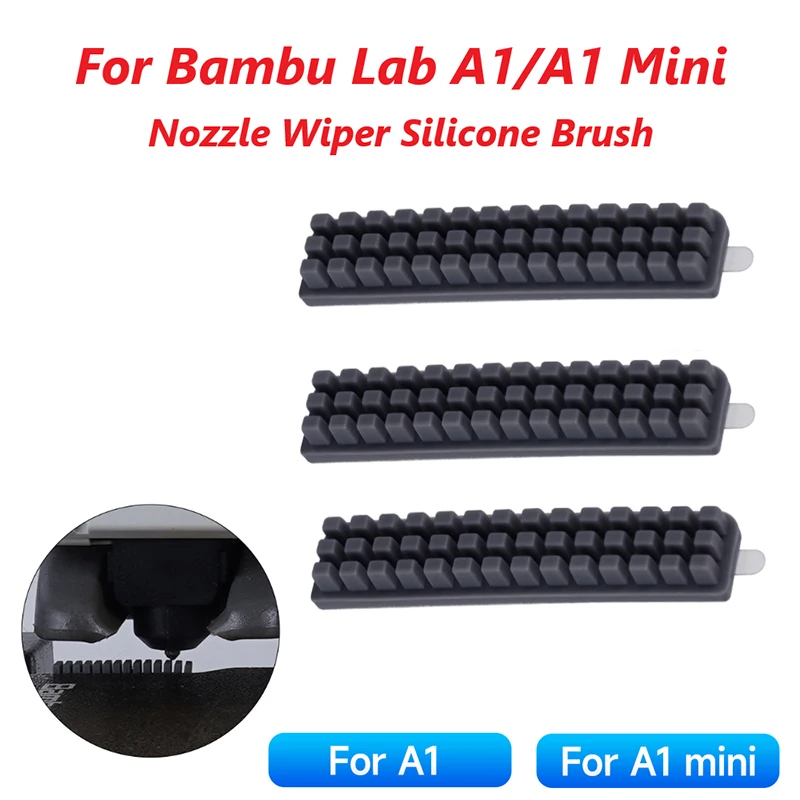 

Nozzle Silicone Cleaner For Bambu Lab A1 Mini Nozzle Wiper Silicone Brush Hotbed Mounted Cleaning Tool For Bambulab 3D Printer