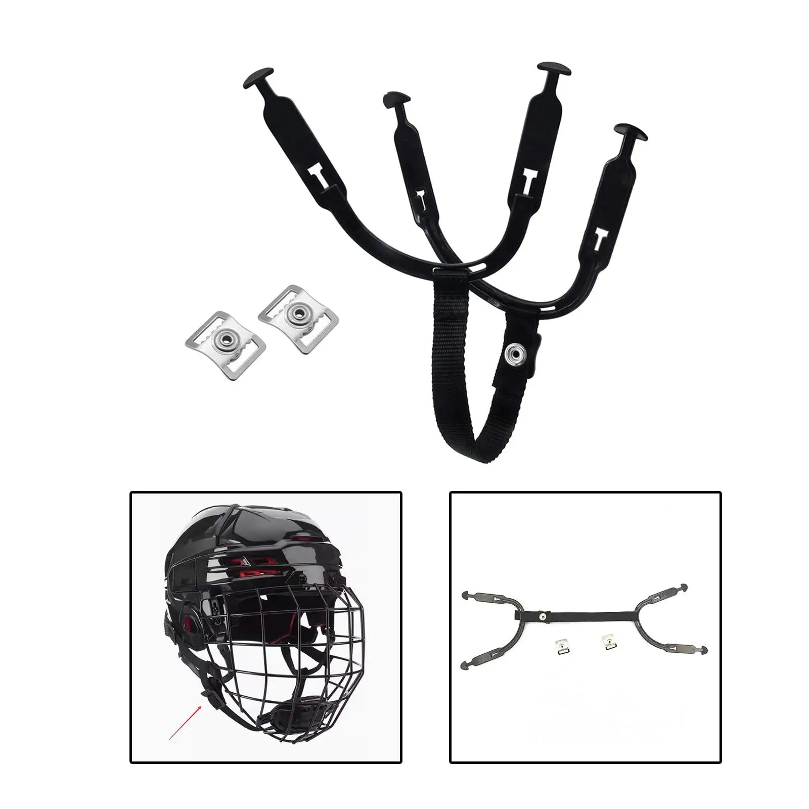 Hockey Helmet Chin Strap Replacement Adjustable Supplies Sport Universal Removable Repairing Kit Hockey Ear Belt Loops