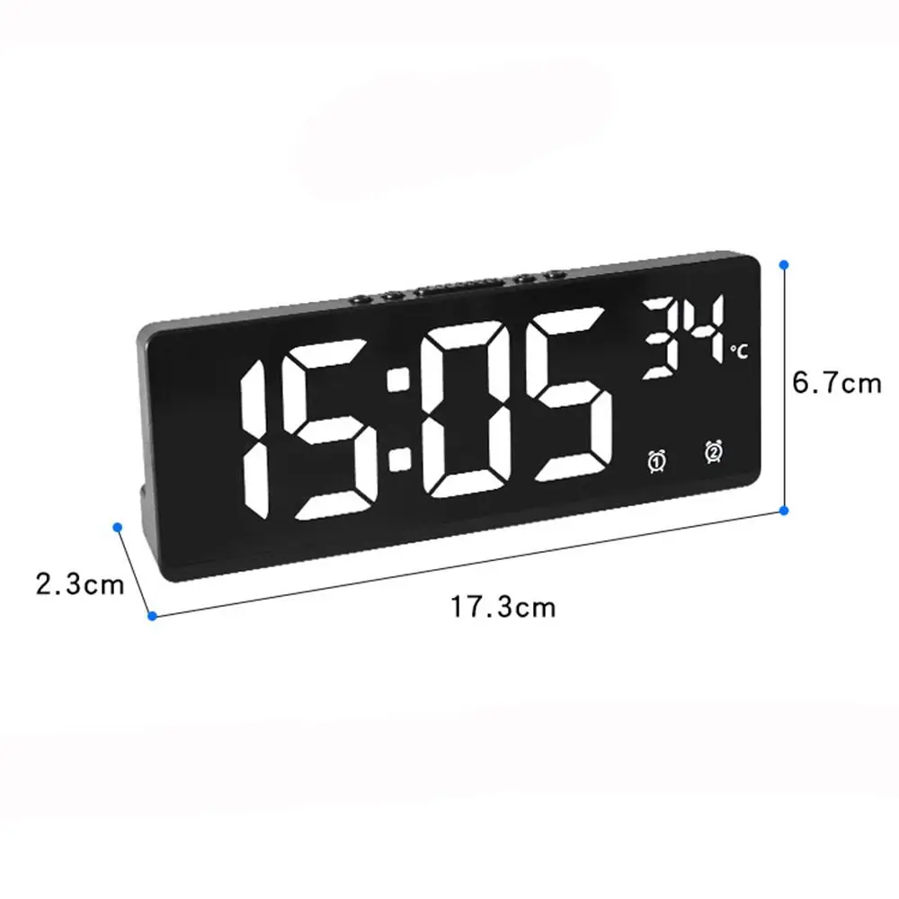 LED Digital Alarm Clock Bedside Clock With Temperature Calendar Electronic Table Date Display With Large Screen Home Decor