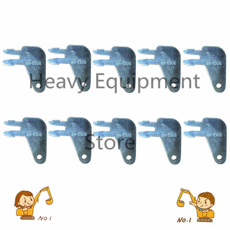 10Pcs 8398 Key 7N0718 8H-5306 Forked Key For CAT Caterpillar Switch 8H5306 Excavator Dozer