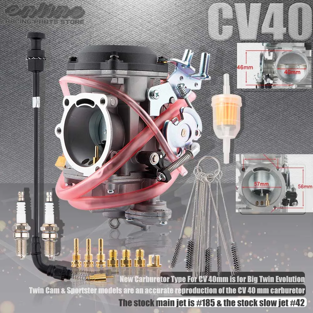 Motorcycle CV40 40mm Carburetor For Harley Davidson Sportster Road King Super Glide 40mm CV 40 Fuel System Accessories 27421-99C