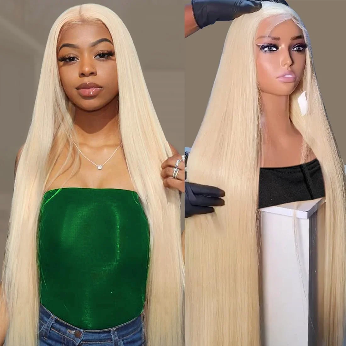 613 Blonde Straight 13x6 HD Transparent Lace Front Human Hair Wigs Glueless Brazilian 13x4 Lace Frontal Wig Preplucked