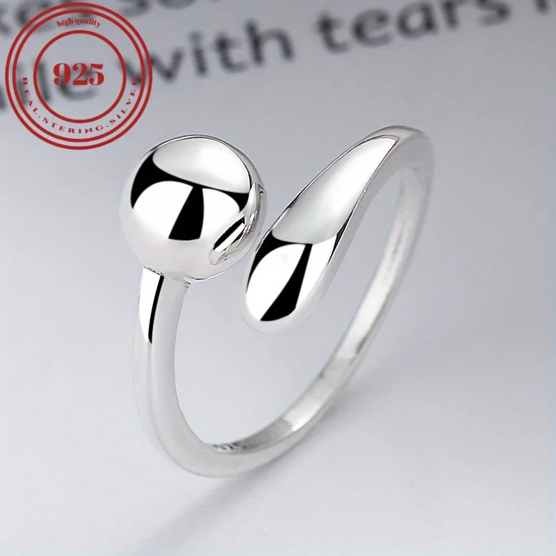 S925 Sterling Silver Wrap Ring Irregular Waterdrop Design Match Daily Outfits You Deserve Such High Quality Jewelry.