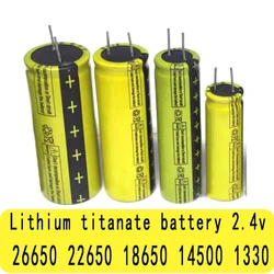 Original Lithium Titanate Battery LTO 26650 22650 18650 14500 1330 rechargeable 2.4V battery.