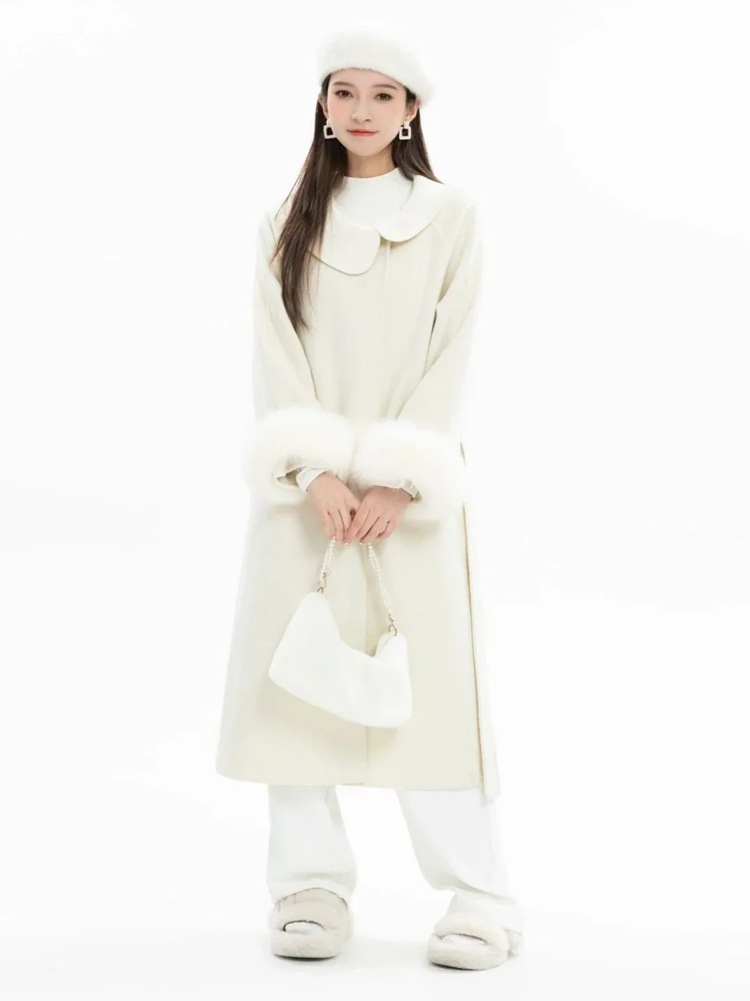 

Осень/зима 2022, новое женское шерстяное пальто, шерстяное пальто со свободным воротником и ремешком