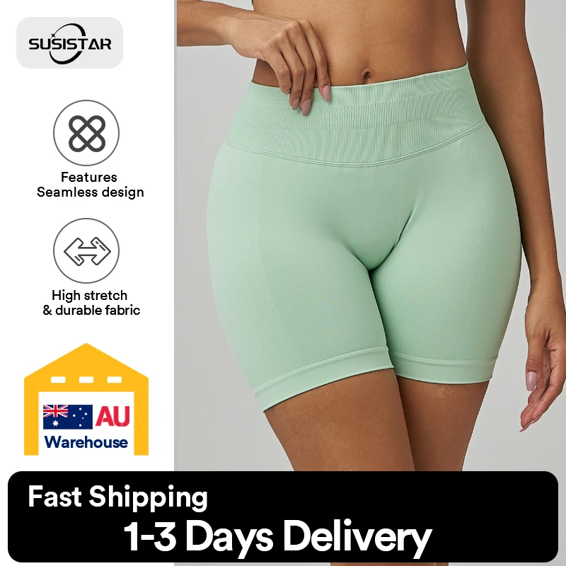 SUSISTAR Women Workout Gym Impact Shorts Hidden Scrunch Butt Lifting 3.6