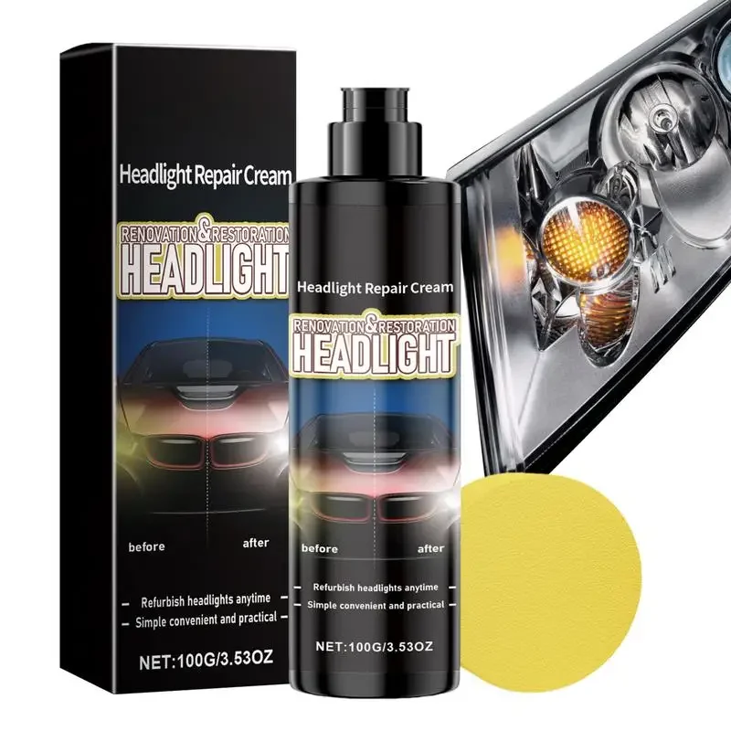 

Car Restoration and Polishing Liquid, Headlight Cleaner, Headlight Scratch Remover, Cleaning Paste