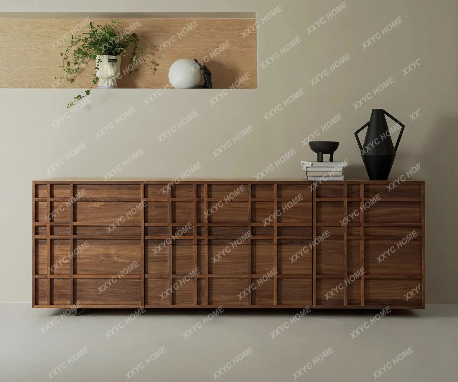 Living Room Entrance Black Walnut Restaurant Edge Storage Storage Side Cabinet