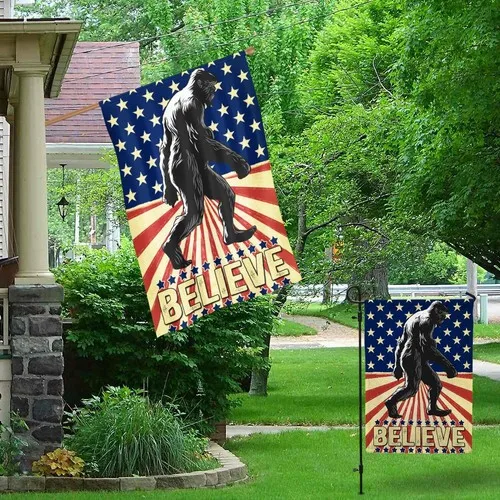 Believe Bigfoot American Vintage Retro Sasquatch Hunter Believe Flag Graden Flag XXH LLP LLX uui
