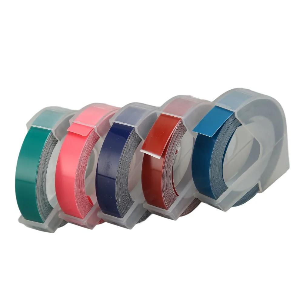 

5 шт. 3D-ленты для тиснения шириной 9 мм, универсальные ленты для тиснения, подходят для DYMO12813, 12814, 5500A, 5500B