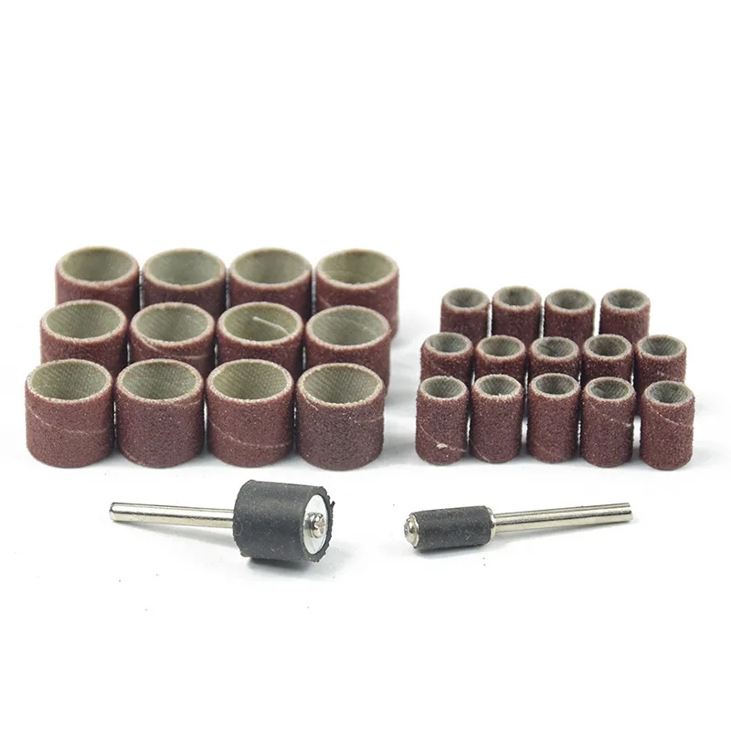 102pcs Sanding Drums Kit Sanding Band 1/2 1/4 Inch Sand Mandrels 60/120Grit Fit For Nail Drill Rotary Abrasive Tools