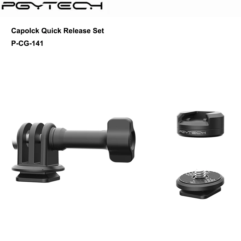 PGYTECH Action Camera Quick Release Set 1/4 Interface Dual-Lock Adapter Mount Base For GoPro Insta360 DJI Osmo Action Smartphone