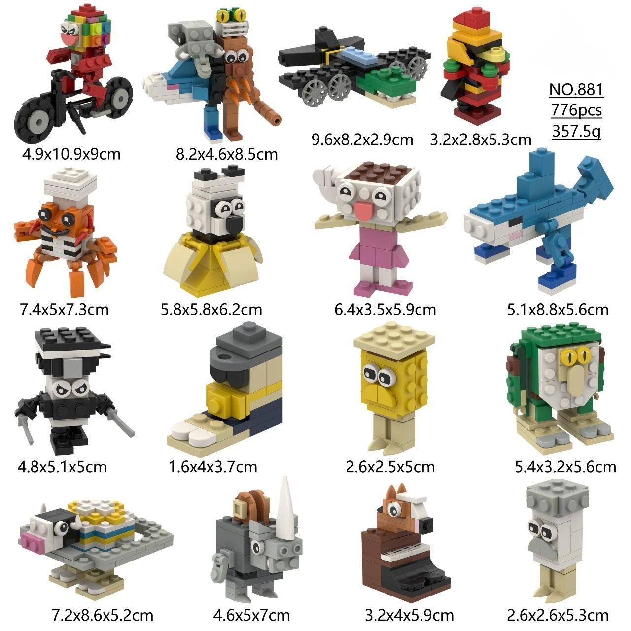 الشمبانزيني الموز الفصل الجديد 3 Brainrot Tung Sahur شخصيات صغيرة مجموعة كبيرة Tralalero Tralala ألعاب مكعبات البناء