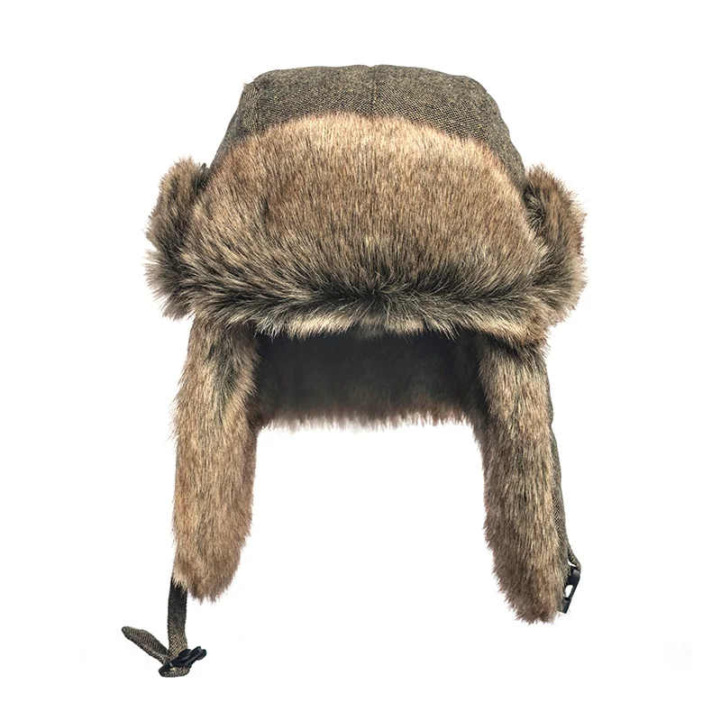 XYEHS Unisex Warm Trapper Aviator Trooper Earflap Winter Flap Ski Hat Russian Ski Hat Faux Fur Bomber Hat Outdoor Windproof