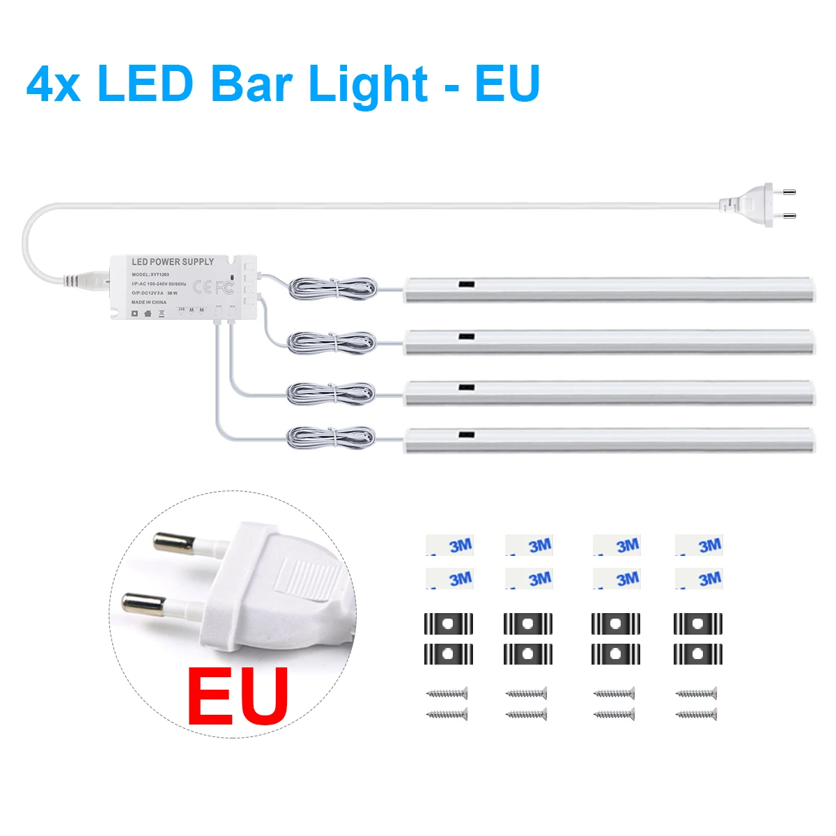 EU-Stecker 220V 1 Set Nachtlicht mit Bewegungssensor Schrank- und Garderobenbeleuchtung Küchen-LED-Lichtleiste Handbewegungsaktiviert