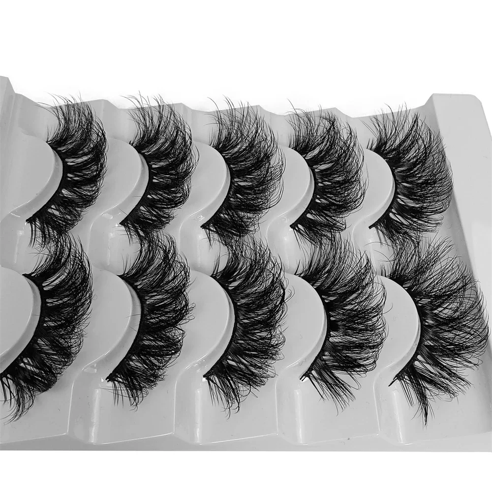 5 Pairs Fluffy False Eyelashes 8D Eye lashes Natural Long Fake Eyelashes  Dramatic Full Messy Volume Fake Lashes