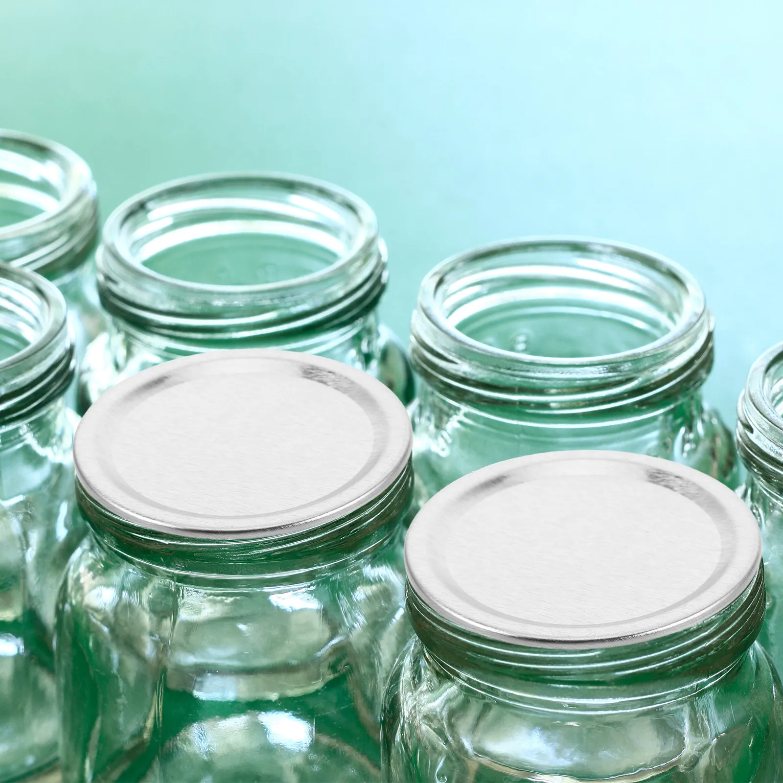 50Pcs Jar Lids Tinplate Leak-Proof Split-Type Wide Mouth Covers Replacement Sealing Caps Jar Lids Can Covers