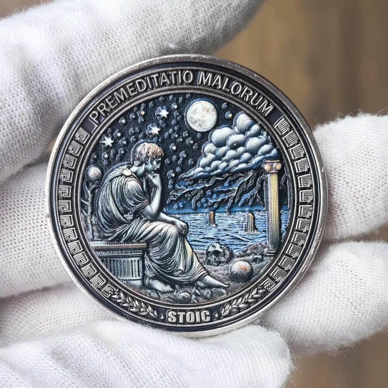 إقتباس Premeditatio Malorum & Seneca عملة الرواقية التحفيزية لعشاق الفلسفة وأفكار الهدايا