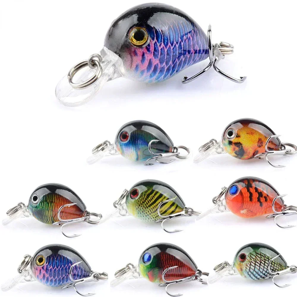 New Fishing Carp Wobbler CrankBait BKK Single Hook Rock Luya Laser Fake Lure Little Fat Man Floating Water 3.3CM/2G