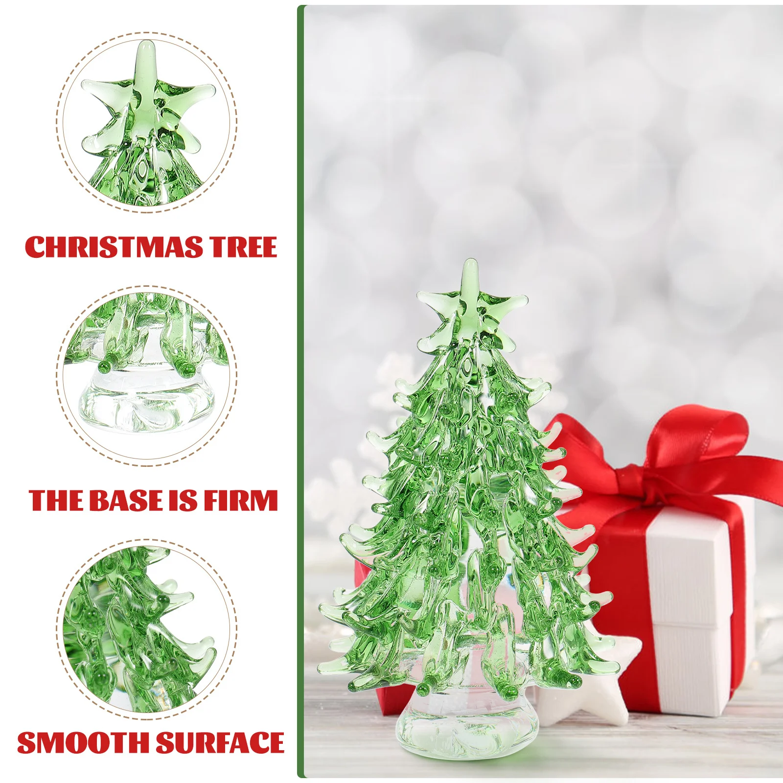 

Small Mini Christmas Tree Crystal Desktop Ornament Holiday Table Decor Five- Christmas Party Supplies