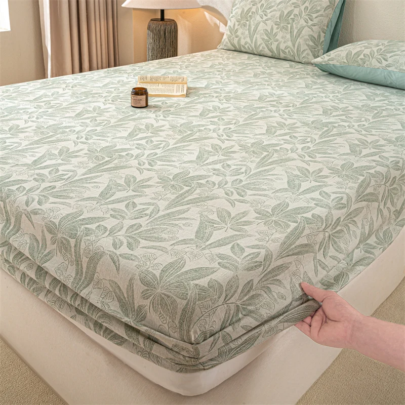 

2025 New All-cotton Single Bed Cover Three-layer Yarn-dyed Jacquard Mattress Cover Skin-friendly and Breathable Bedding 90x200
