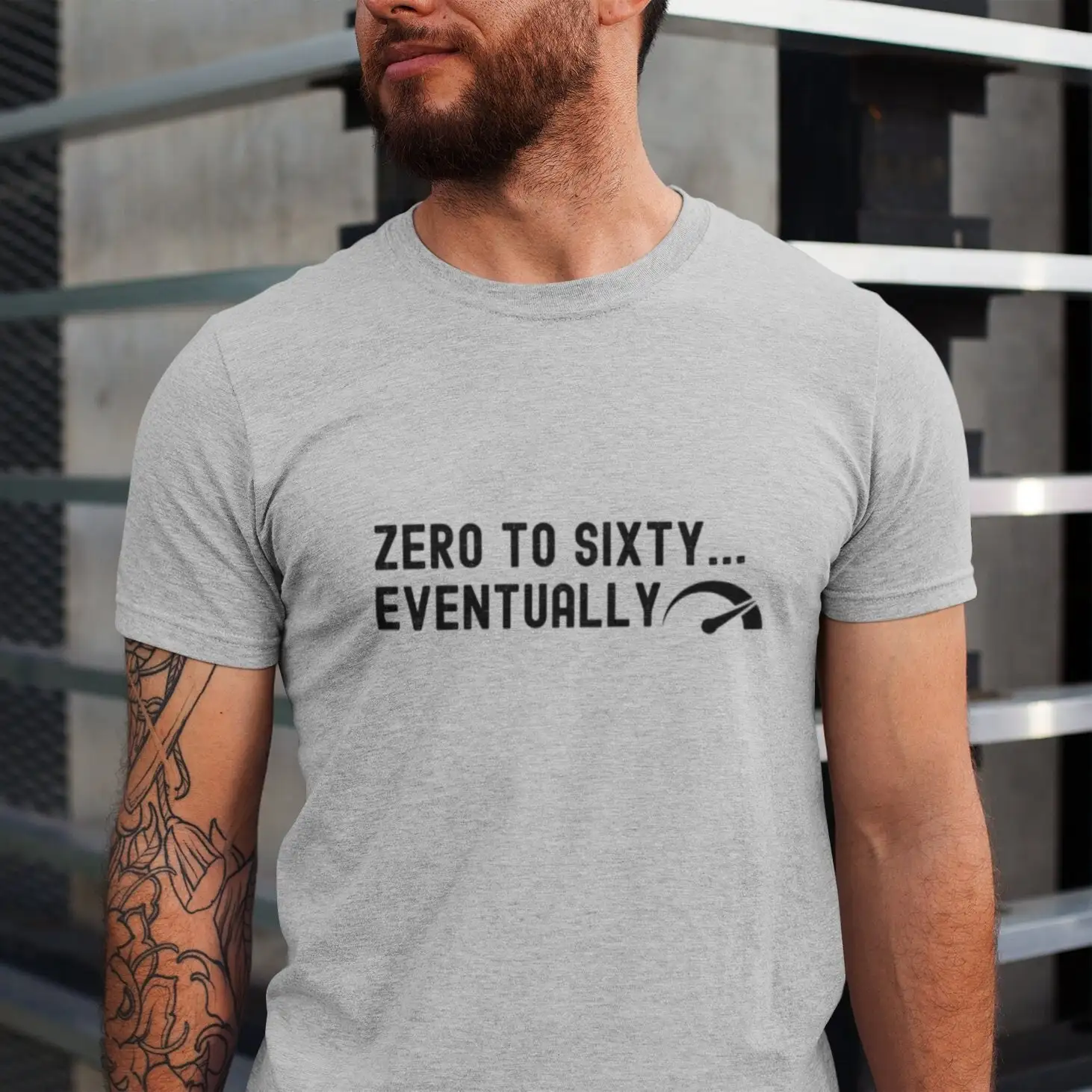 Funny Car Guy T Shirt Zero To Sixty Eventually Lover Race Enthusiast Dad Father's Day