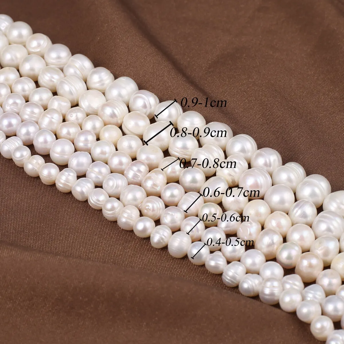 White Natural Freshwater Pearls Beads Size 5-6mm 6-7mm Nearly Round Loose Spacer Beads for Jewelry Making DIY Necklace Bracelet