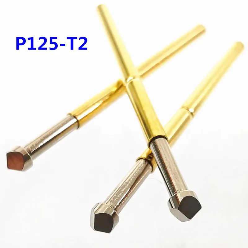 100PCS/pack P125-T2 Diamond Head Spring Test Pin Diameter 2.02mm Needle Length 33.35mm For Circuit Board Testing