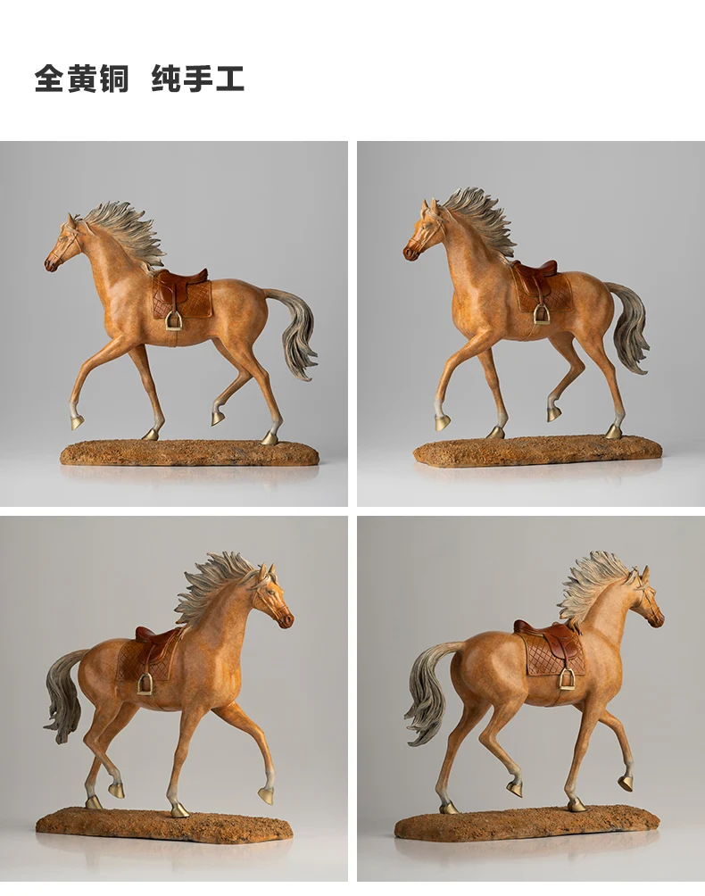 

TOP Collection Auspicious Saudi Arabia Arab Arabian horse talisman Business ART GIFT Home company GOOD LUCK copper art Sculpture