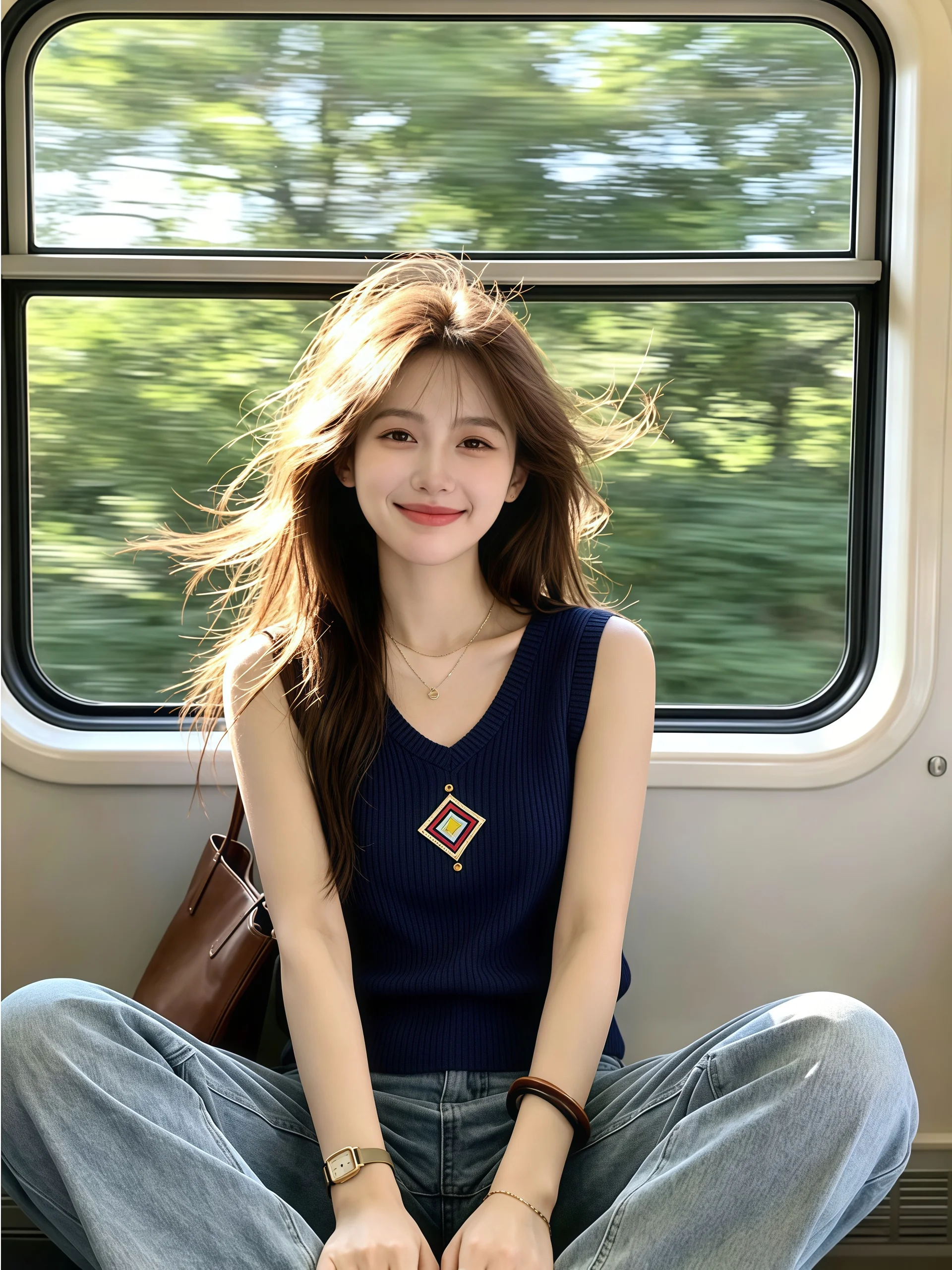 

Elegant Embroidered V-Neck Sleeveless Knitted Vest Women's Summer Slim Fit Top Commute Style Korean Version Self-Purchase