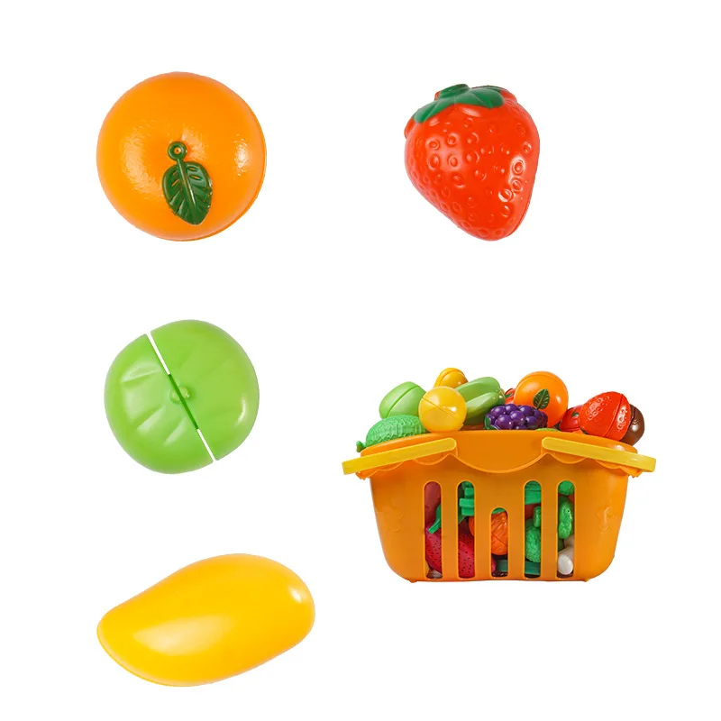 Jouets de puzzle d'éducation précoce de cuisine de maison d'enfants, coupe de fruits, observation de la capacité de couper des fruits et légumes individuellement