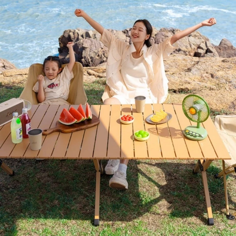 Heavy-Duty Carbon Steel Camping Table, Sturdy Outdoor Foldable Picnic Table, X-Shaped Triangular Cooking Table, Heat-Resistant