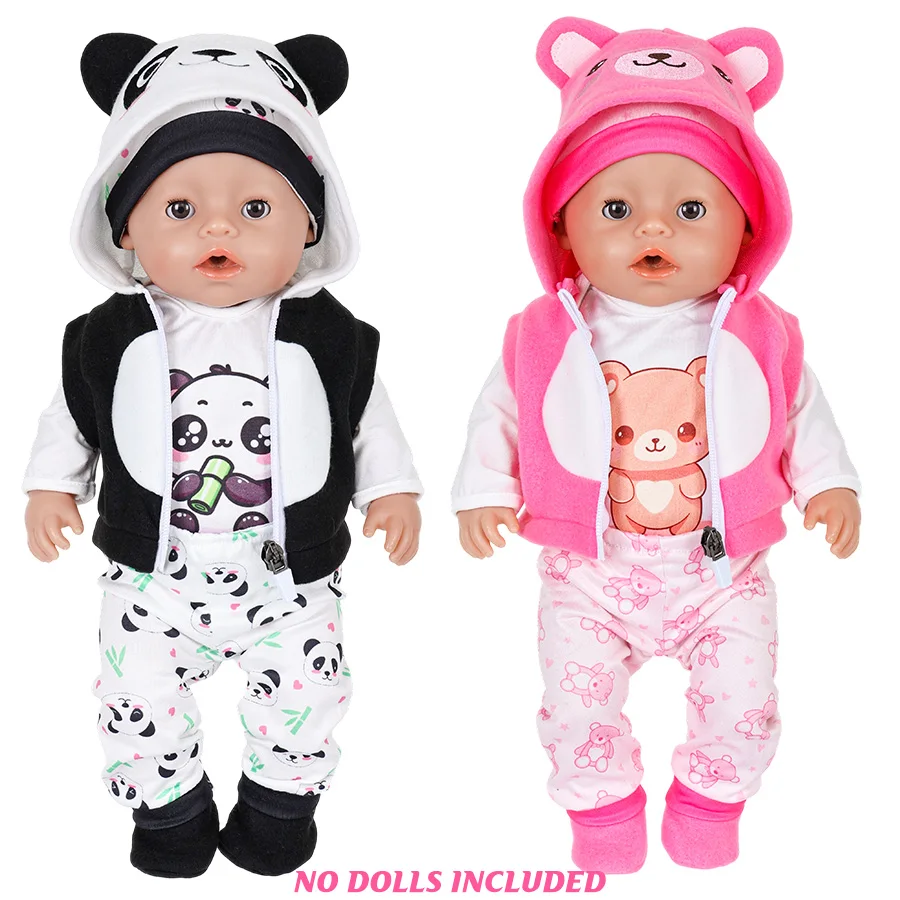 

Комплект одежды для куклы 16-18 дюймов, милый комплект с медведем панды, комплект зимней модной одежды, подарок на Рождество и праздник