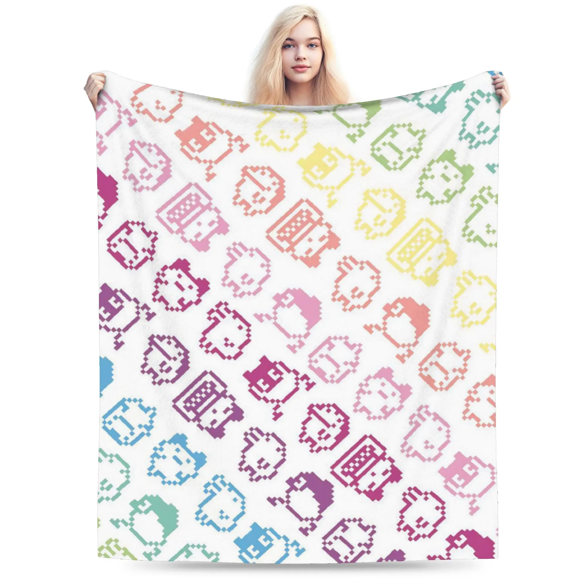 Cartoon T-Tamagotchi Blanket Multiple Sizes Soft and Lightweight  Throw Blankets for Sofa Couch and Bed