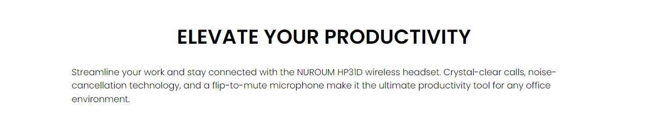 Nuroum HP31D Wireless AI Noise Cancelling Headset mit Ladestation Mikrofone Bluetooth USB/Typ-C/Typ-A für Computertelefon – Detail 1
