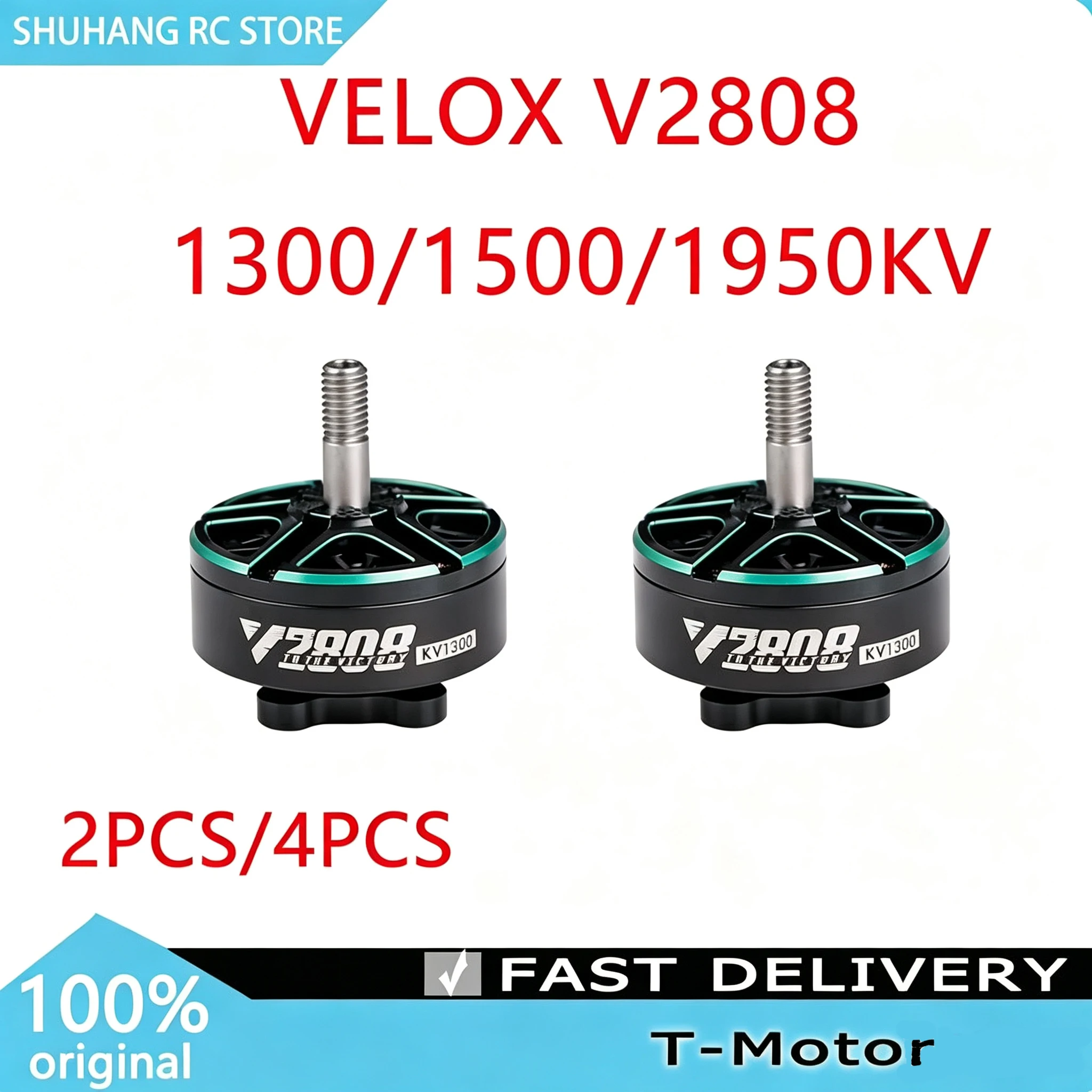 T-Motor VELOX V2808 1300/1500/1950KV V Series Motor 4mm Shaft  for RC FPV 4-5inch Cinewhoop 7-8inch Long Range Cinelifter Drone