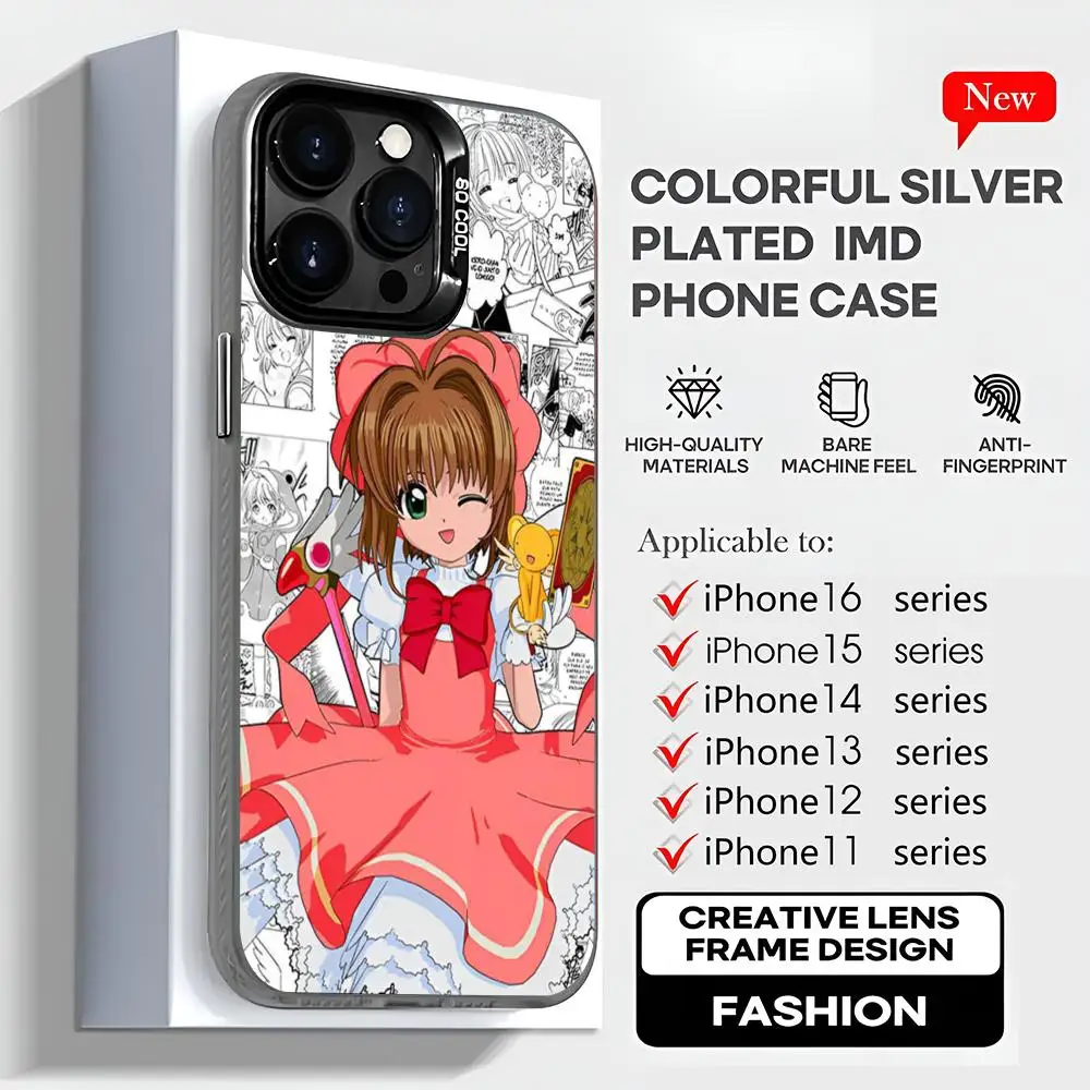 Card Captor Sakuras Anime Phone Case Iphone 16 Pro Max Case Case For IPhone 16 15 Pro XR XS 7 8 Plus SE2024 Shockproof Color Ph