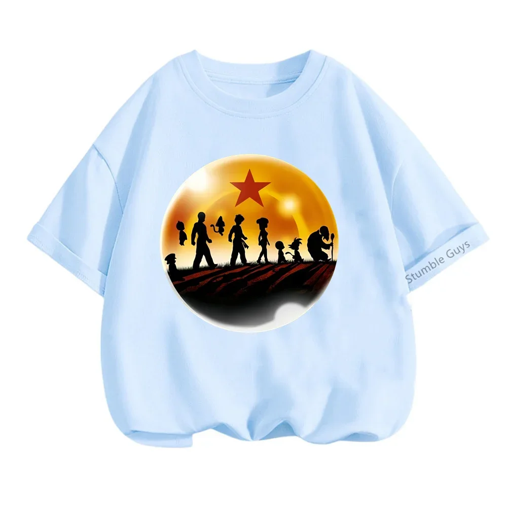 2024 Nieuwe Zomer Dragon Ball Tshirt Kids Boys Anime Tops Teen Goku T-Shirt Jongens Meisjes Casual Leeftijden 3-14 Kinderkleding