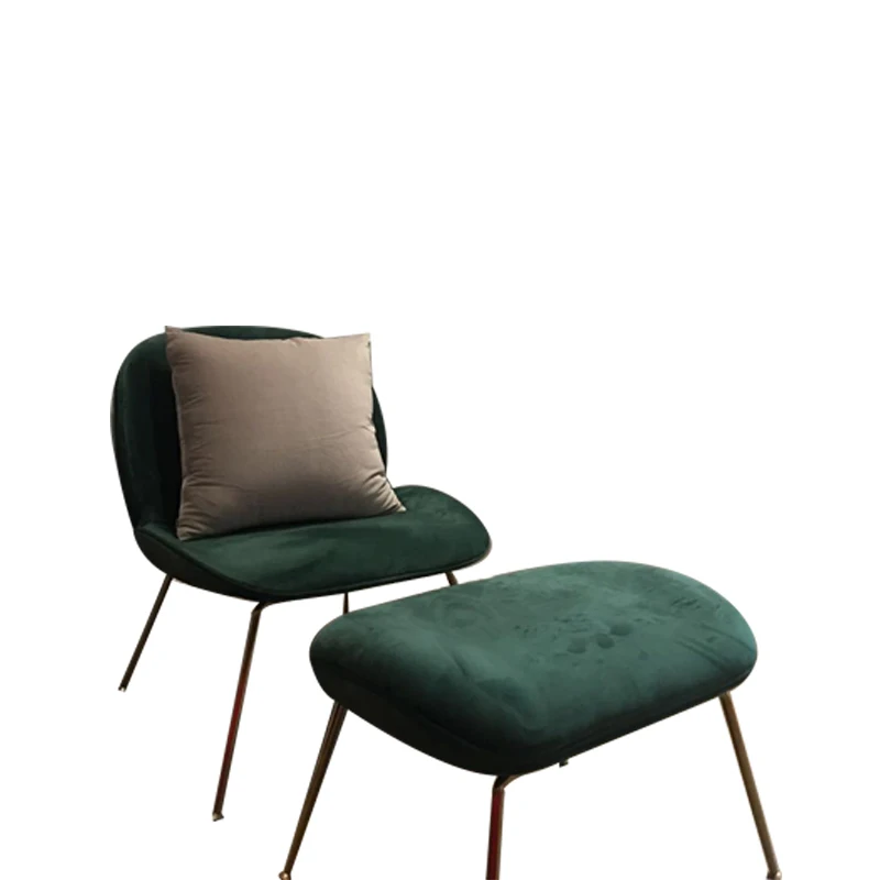 

Beetle Leisure Chair Red Flannel Modern Simple Single Sofa Chair Nordic Style