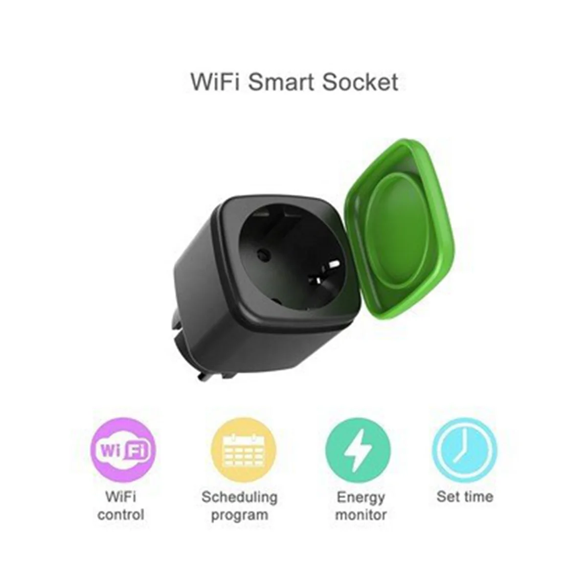 A57G-Outdoor Smart Plug, 16A WiFi Fernbedienung Smart Steckdose mit Power Monitor Funktion, für Tuya Smart Leben Alexa EU Stecker