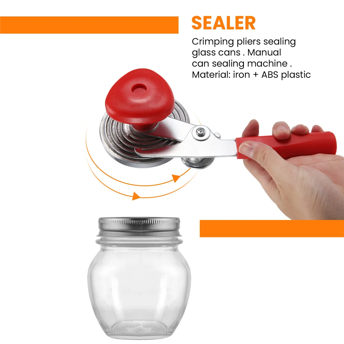 Manual Can Sealer Crimping Device Sealing Glass Cans Beader Manually Seaming Machine For Seaming Glass Jars 87Mm